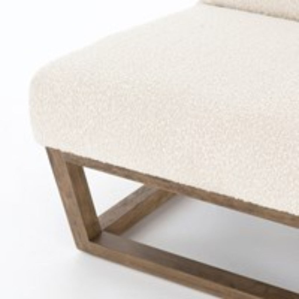 Bouclé and Natural Armless Chair - Sage InteriorsFHAccent Chair