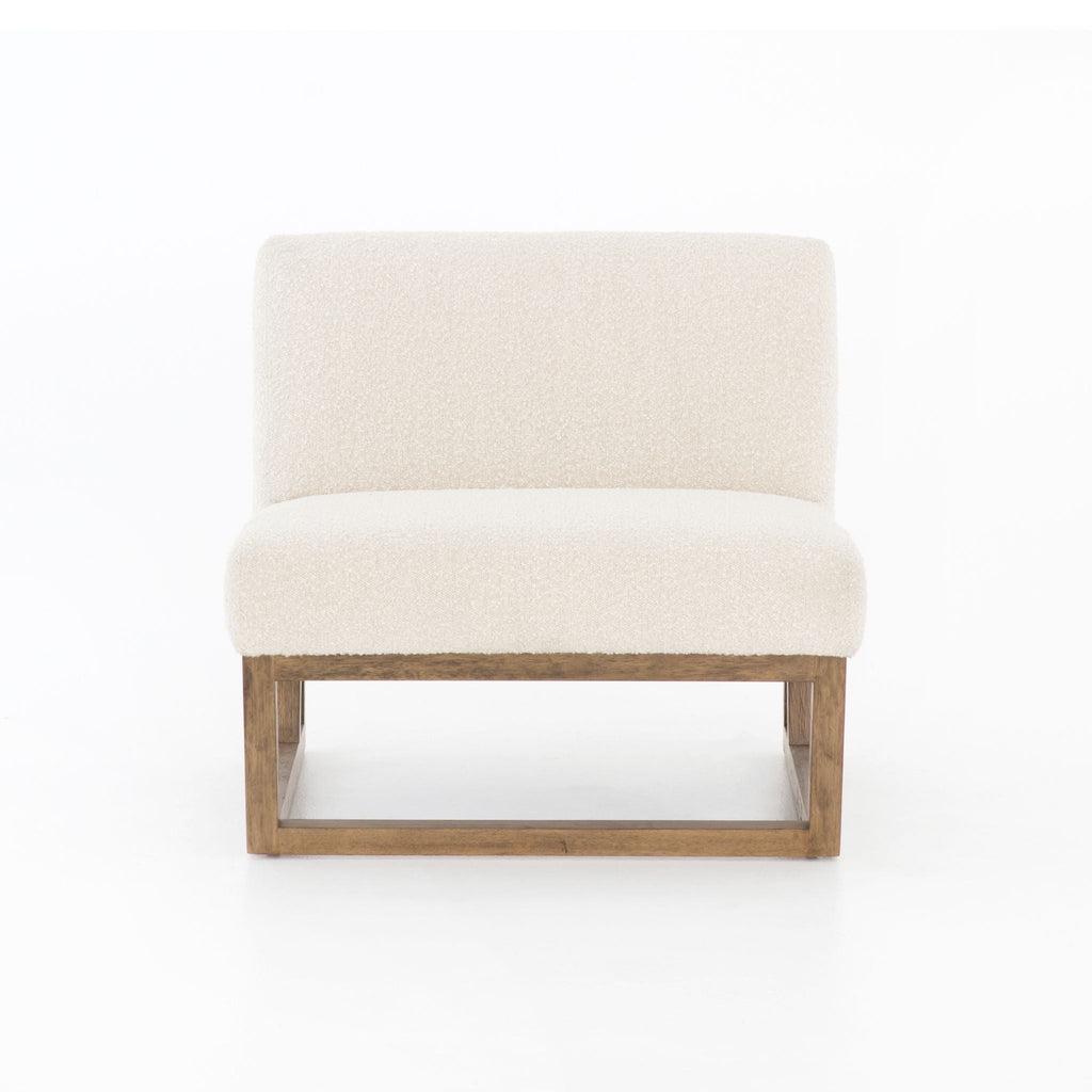 Bouclé and Natural Armless Chair - Sage InteriorsFHAccent Chair