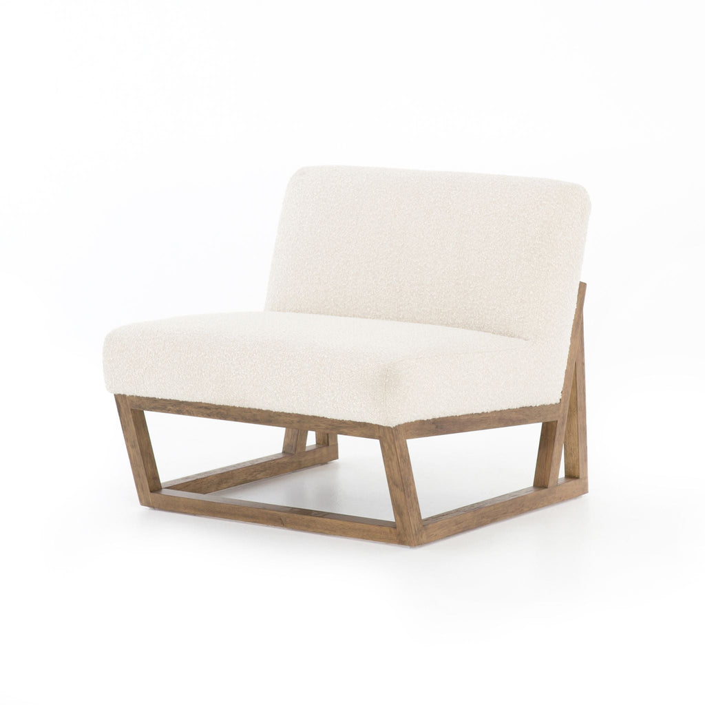 Bouclé and Natural Armless Chair - Sage InteriorsFHAccent Chair