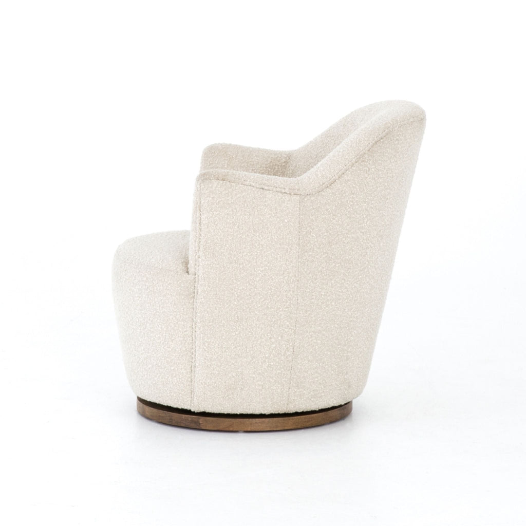 Bouclé Swivel Chair, Performance Knoll Natural, Delivered to You Sooner