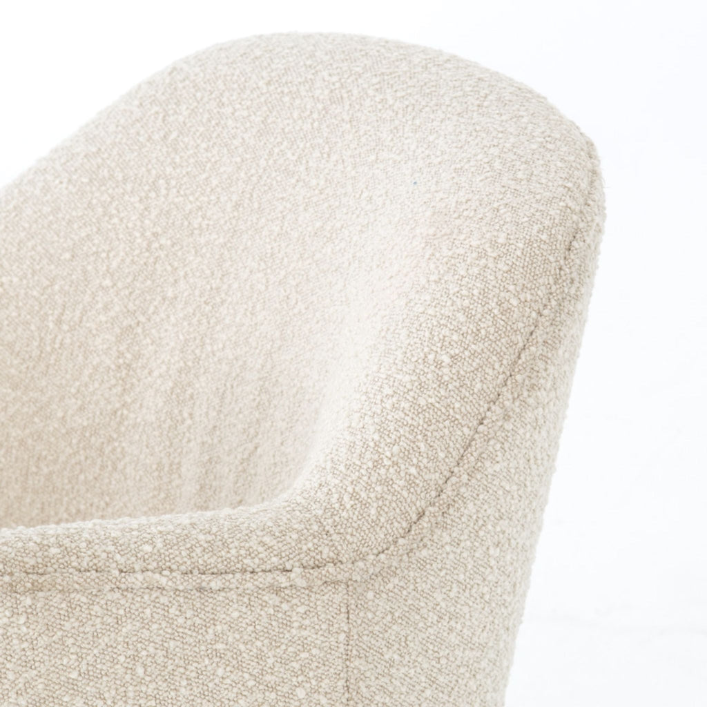 Bouclé Swivel Chair, Performance Knoll Natural, Delivered to You Sooner