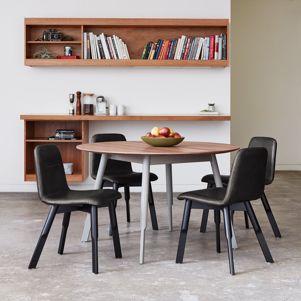 Bracket Dining Chair – Leather Upholstery with Solid Beech Wood Legs - Sage InteriorsSage InteriorsBracket Dining Chair