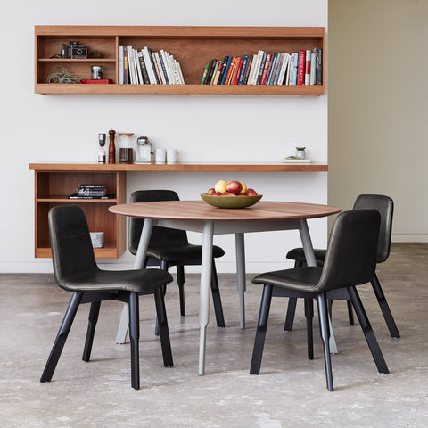 Bracket Dining Chair – Leather Upholstery with Solid Beech Wood Legs - Sage InteriorsSage InteriorsBracket Dining Chair