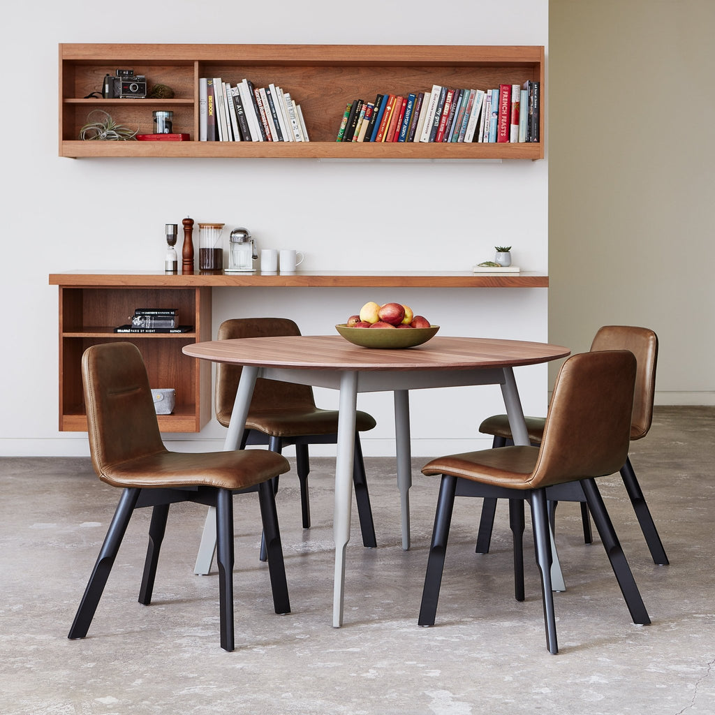 Bracket Dining Chair – Leather Upholstery with Solid Beech Wood Legs - Sage InteriorsSage InteriorsBracket Dining Chair