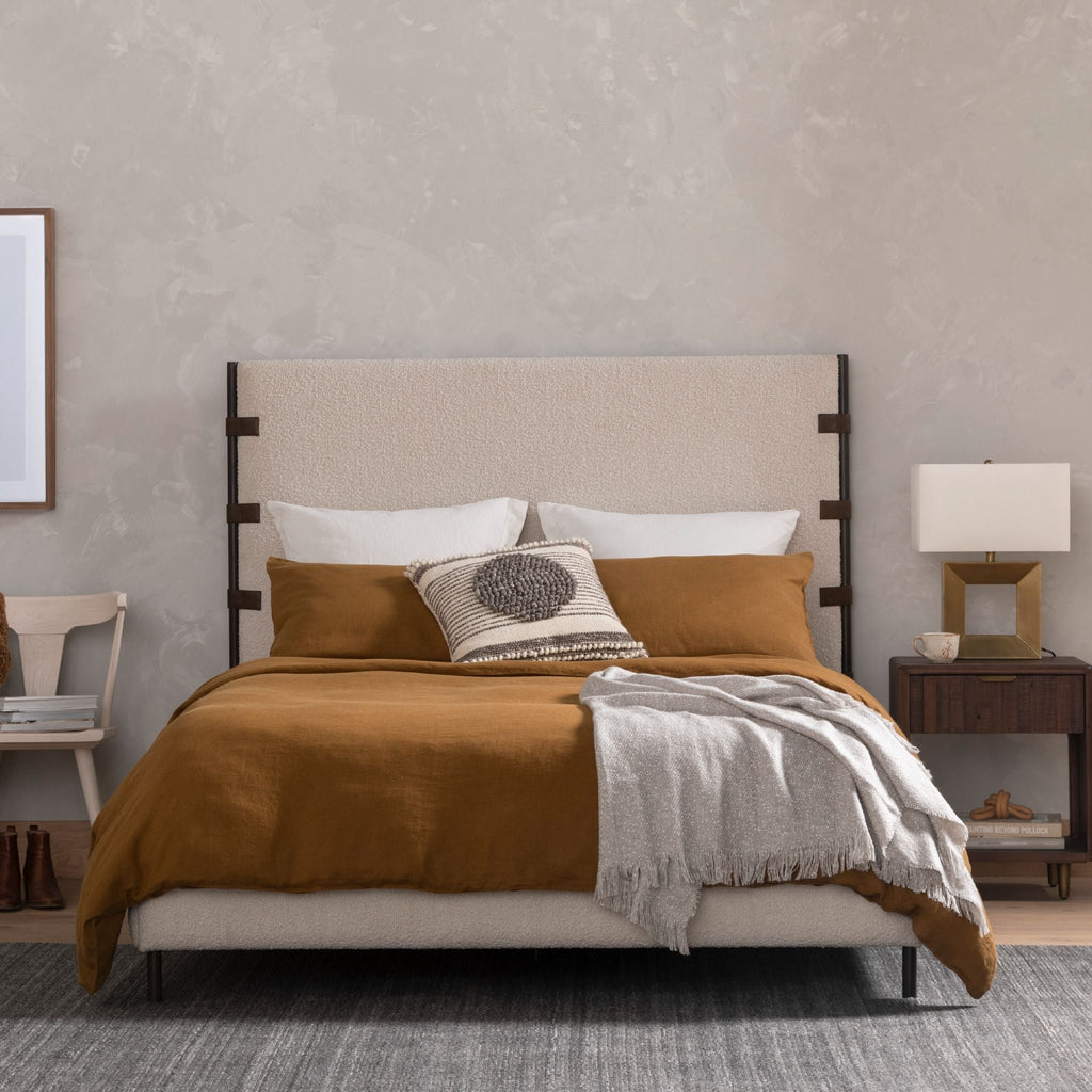 Bradley Boucle Bed, Performance Knoll Natural - Sage InteriorsFHBeds & Bed Frames