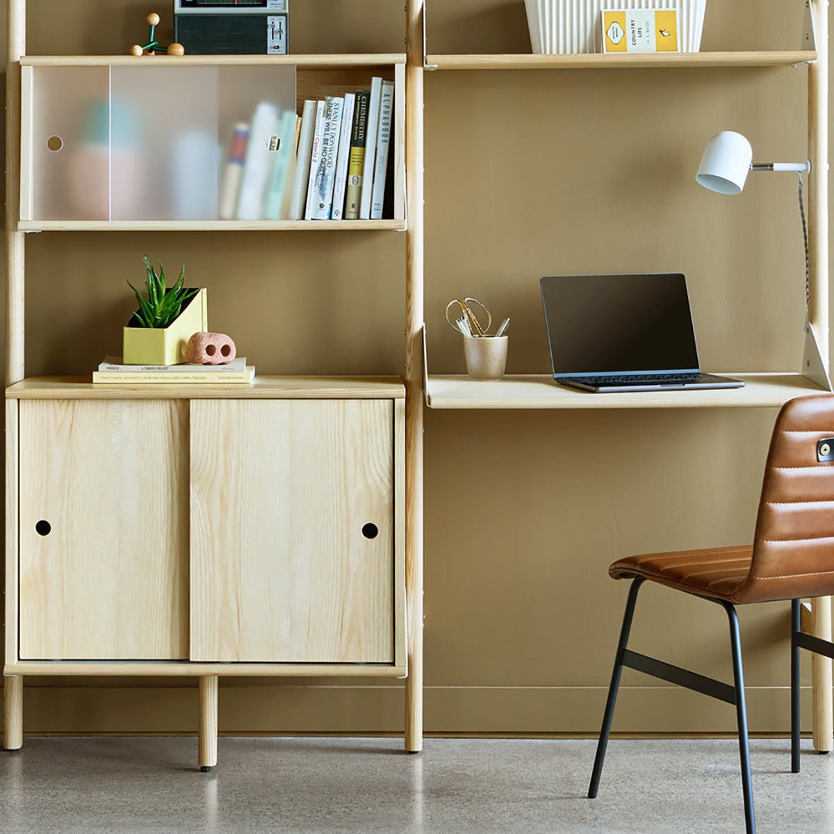 Small Multi Storage Unit Branch-2 Multi Storage Unit with Desk Modular Workspace | Sage Interiors