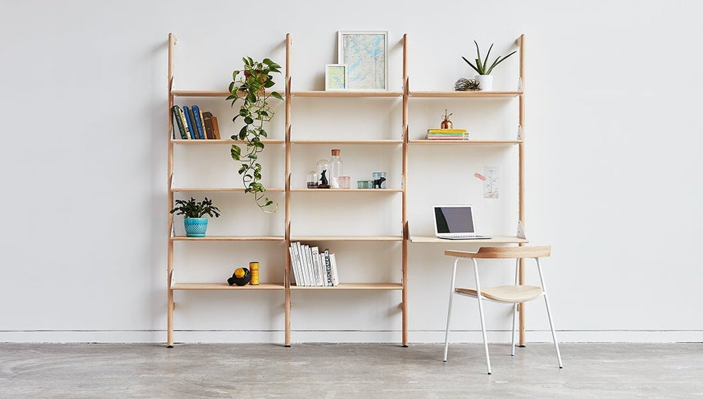 Branch Desk Pack – Modular Workspace with Adjustable Desk & Display Shelves - Sage InteriorsGusDesk Unit