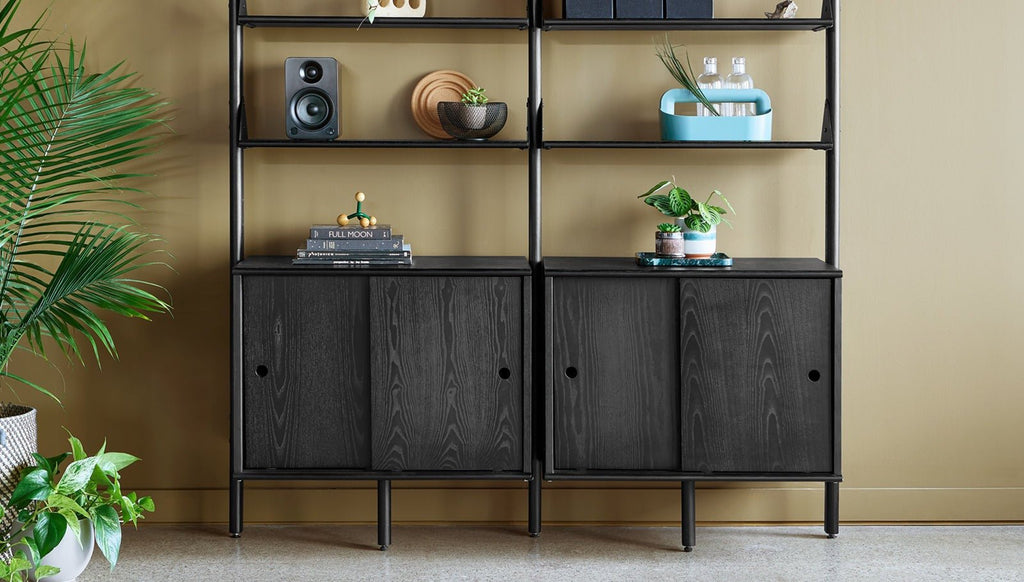 Branch Large Cabinet – Modular Storage with Smooth - Glide Doors & Tech Integration - Sage InteriorsGusCabinet