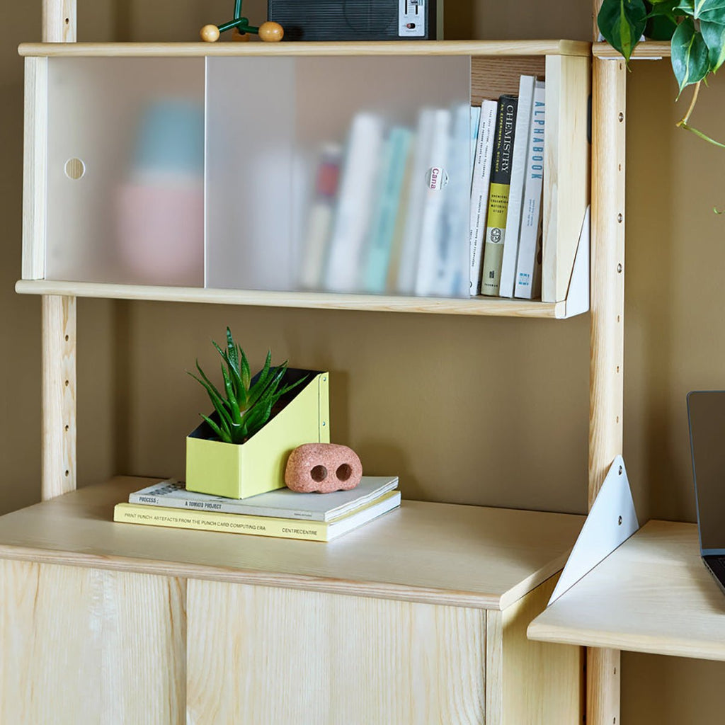 Branch Small Cabinet Modular Display Storage with Frosted Acrylic Sliding Doors - Sage InteriorsGusCabinet