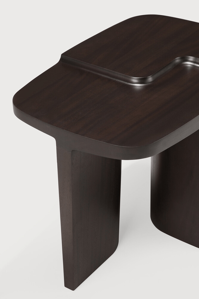Brutalist Side Table - Varnished Mahogany - Rose Brown - Rectangular - Sage InteriorsEthnicraftSide Table
