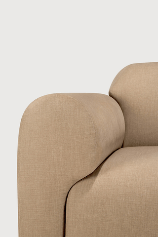 Bulky Modular Sofa Set – 1 Seater + End Seaters with Left & Right Arm – Light Sepia Upholstery - Sage InteriorsEthnicraftSofa