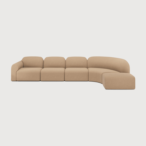 Bulky Modular Sofa Set – Light Sepia Extra - Large Upholstered Sectional - Sage InteriorsEthnicraftSofa