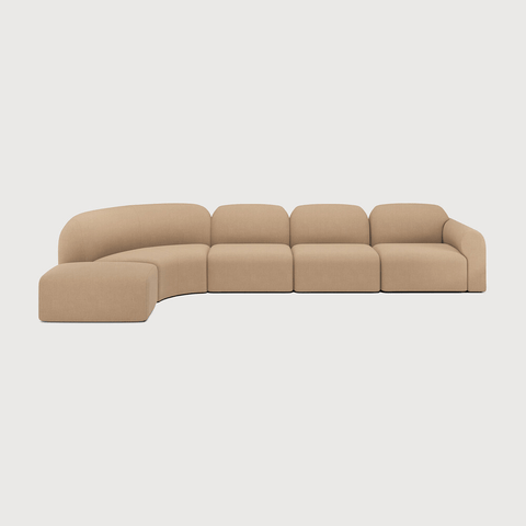 Bulky Modular Sofa Set – Light Sepia Extra - Large Upholstered Sectional - Sage InteriorsEthnicraftSofa