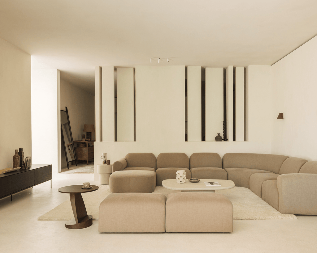 Bulky Modular Sofa Set – Light Sepia Extra - Large Upholstered Sectional - Sage InteriorsEthnicraftSofa