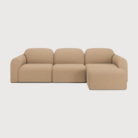 Bulky Modular Sofa Set – Light Sepia Modern Upholstered Sectional - Sage InteriorsEthnicraftSofa