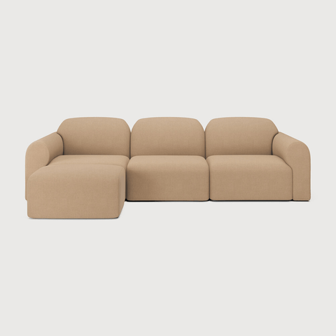 Bulky Modular Sofa Set – Light Sepia Modern Upholstered Sectional - Sage InteriorsEthnicraftSofa