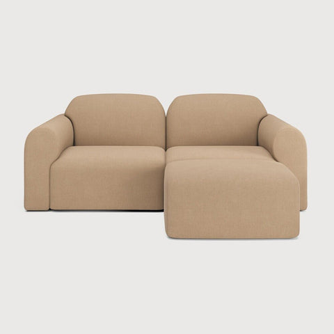 Bulky Modular Sofa Set – Light Sepia Upholstery – 75" Wide with Standard Footstool - Sage InteriorsEthnicraftSofa
