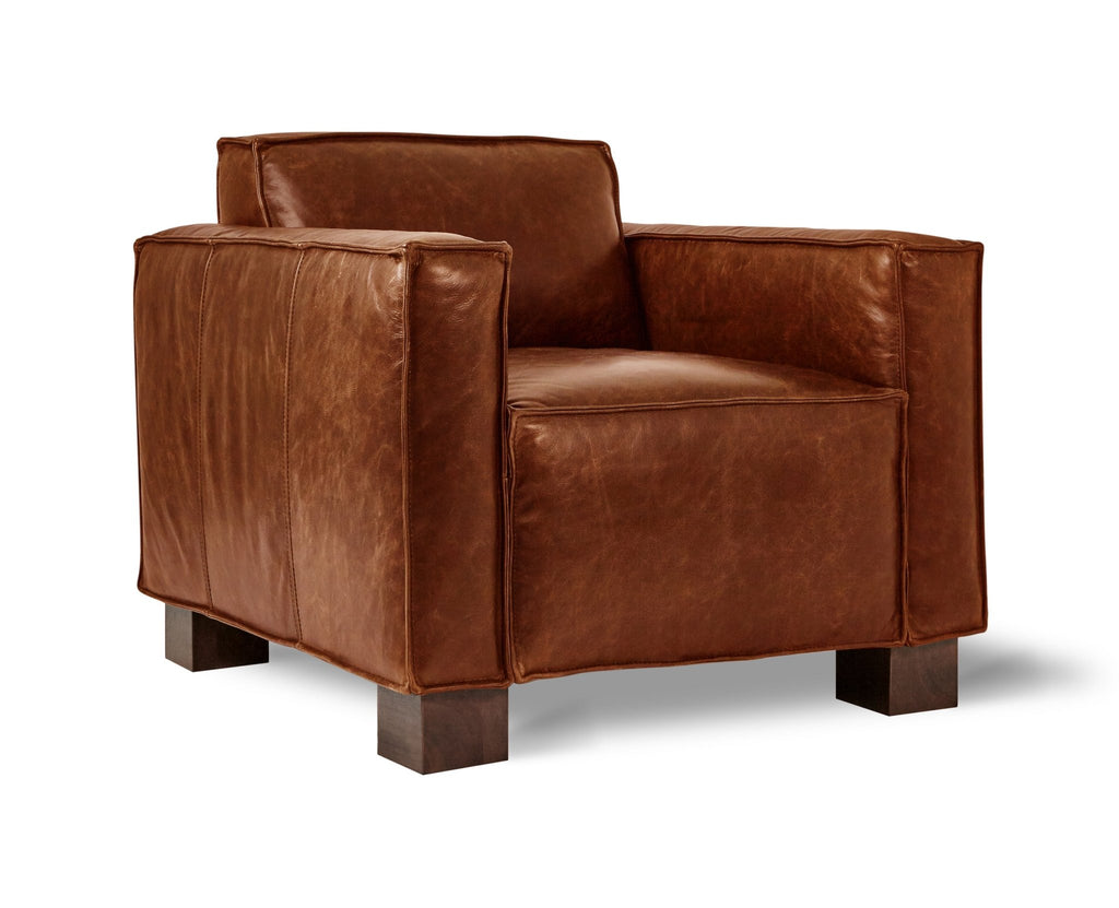 Cabot Chair – Masculine Leather Lounge with French Seam Detailing - Sage InteriorsSage InteriorsChair