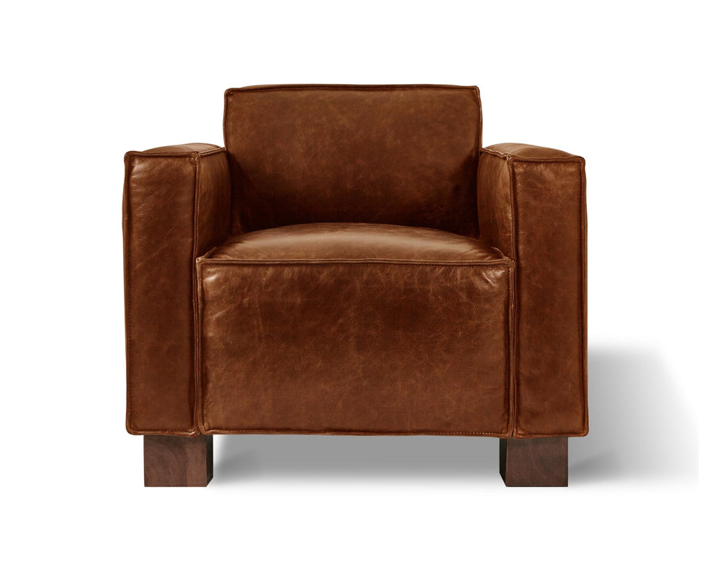Cabot Chair – Masculine Leather Lounge with French Seam Detailing - Sage InteriorsSage InteriorsChair
