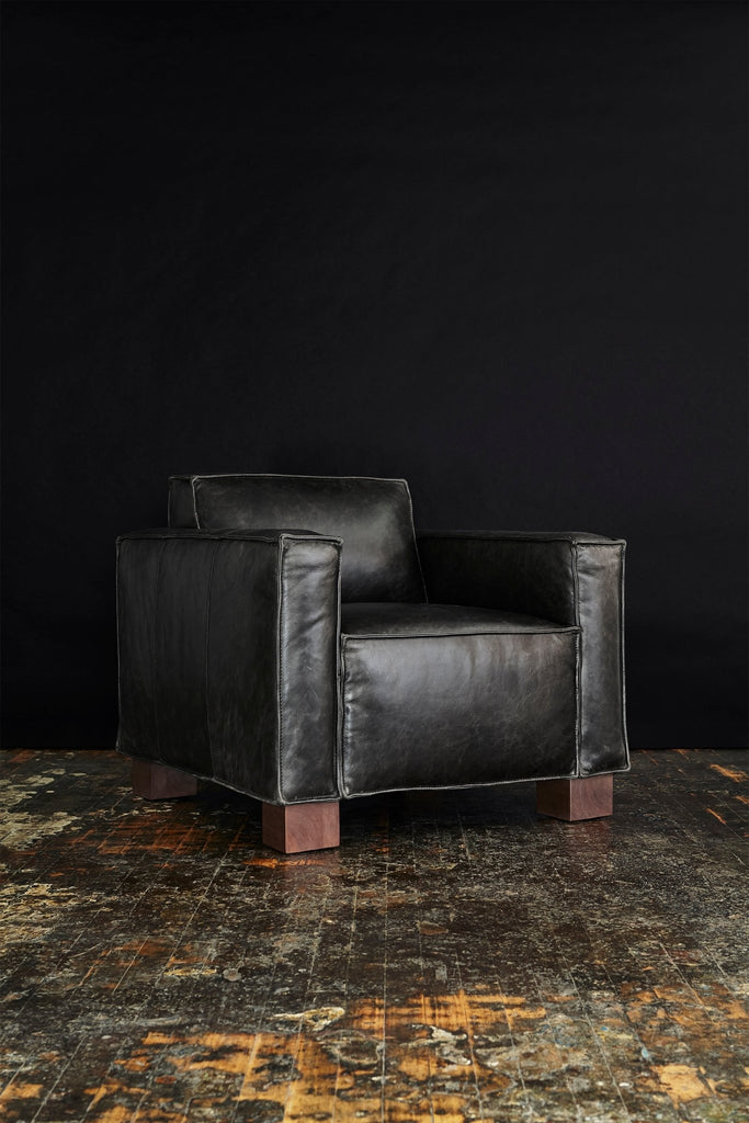 Cabot Chair – Masculine Leather Lounge with French Seam Detailing - Sage InteriorsSage InteriorsChair