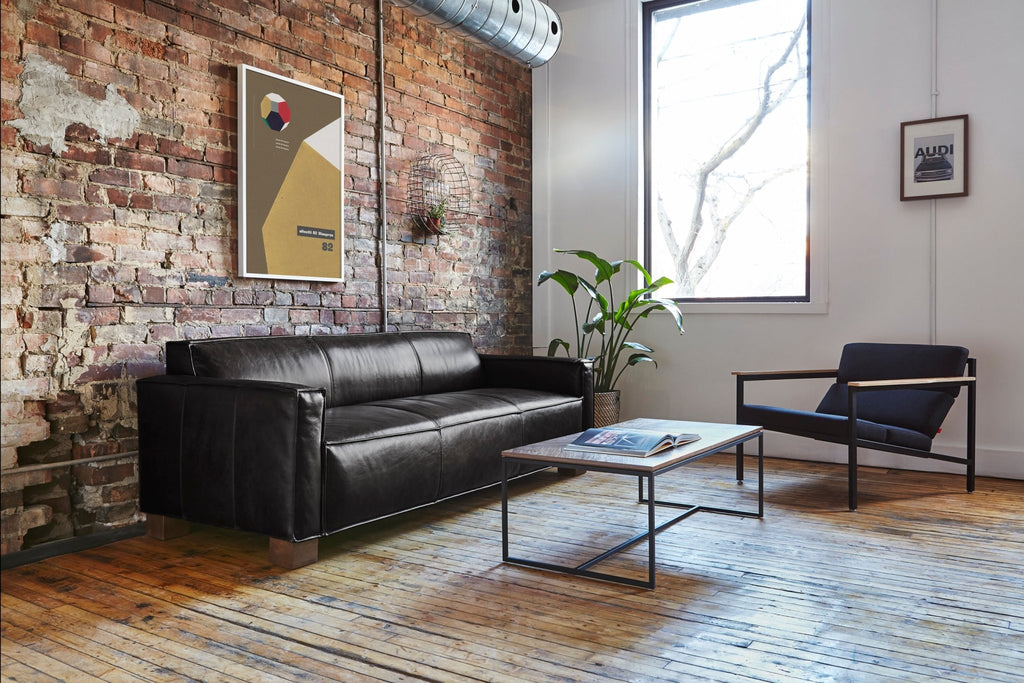 Cabot Sofa – Masculine Modern Leather Sofa with French Seams - Sage InteriorsSage InteriorsSofas