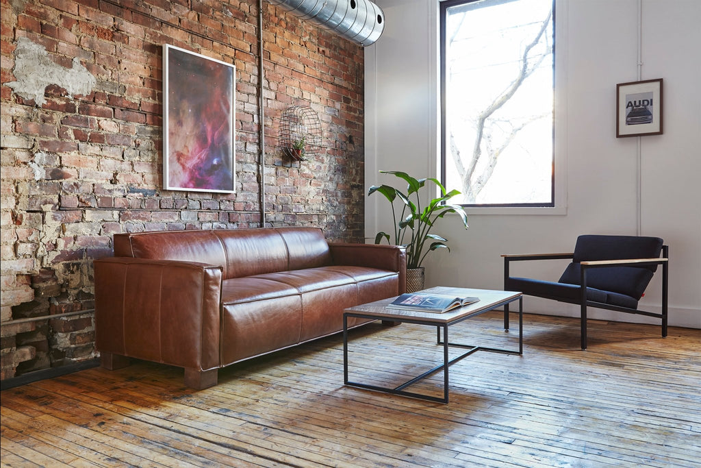 Cabot Sofa – Masculine Modern Leather Sofa with French Seams - Sage InteriorsSage InteriorsSofas