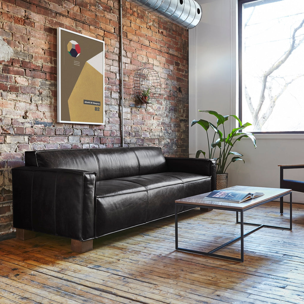 Cabot Sofa – Masculine Modern Leather Sofa with French Seams - Sage InteriorsSage InteriorsSofas