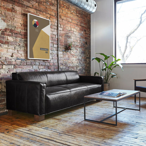 Cabot Sofa – Masculine Modern Leather Sofa with French Seams - Sage InteriorsSage InteriorsSofas