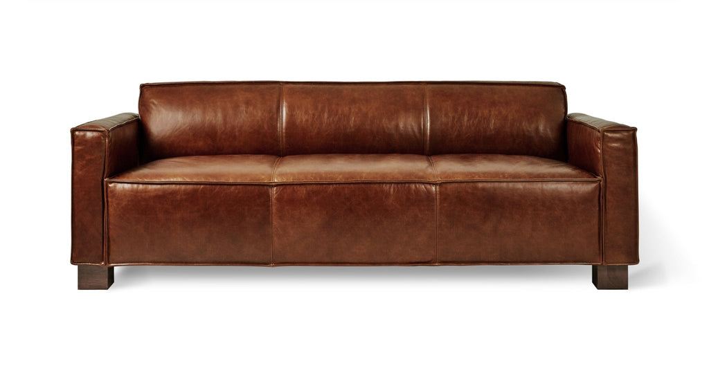 Cabot Sofa – Masculine Modern Leather Sofa with French Seams - Sage InteriorsSage InteriorsSofas