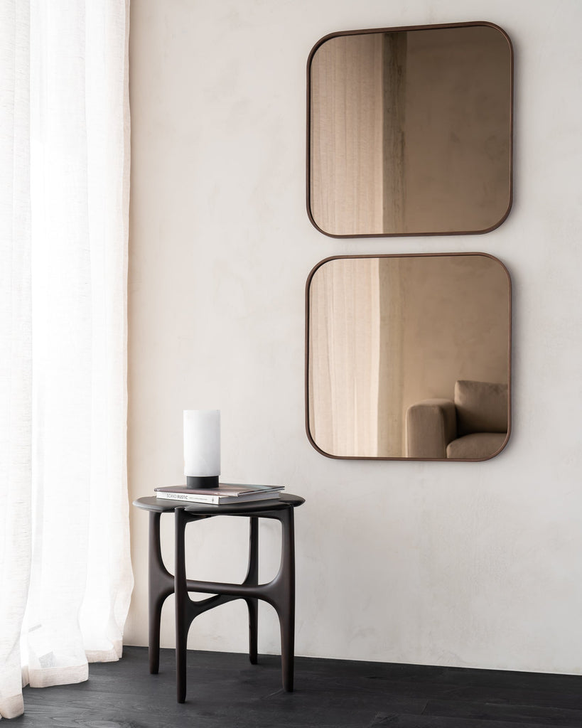 Camber Wall Mirror Bronze Finish with Walnut Corners Sage Interiors - Sage InteriorsEthnicraftMirror