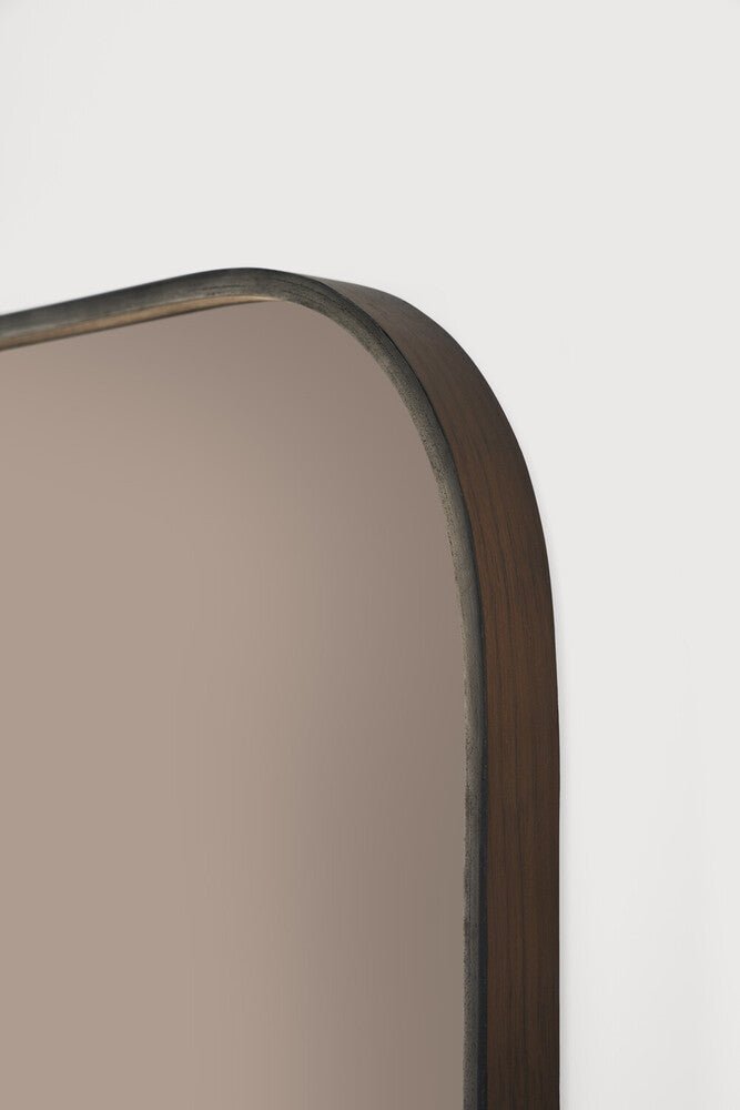 Camber Wall Mirror Bronze Finish with Walnut Corners Sage Interiors - Sage InteriorsEthnicraftMirror