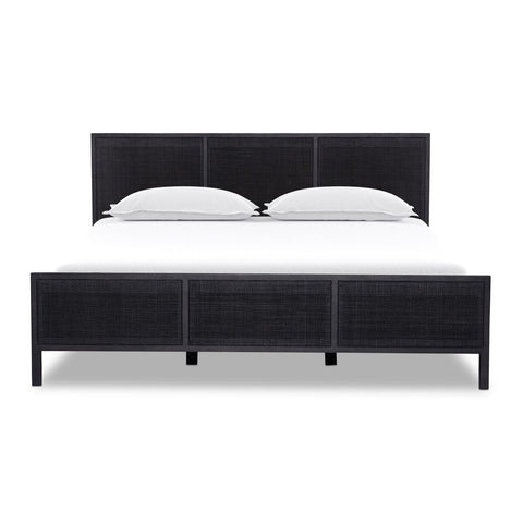 Caned Mango Bed, Black Wash - Sage InteriorsFour HandsBeds & Bed Frames