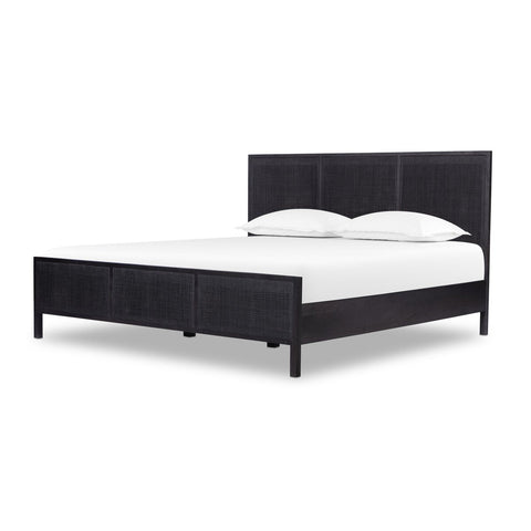 Caned Mango Bed, Black Wash - Sage InteriorsFour HandsBeds & Bed Frames