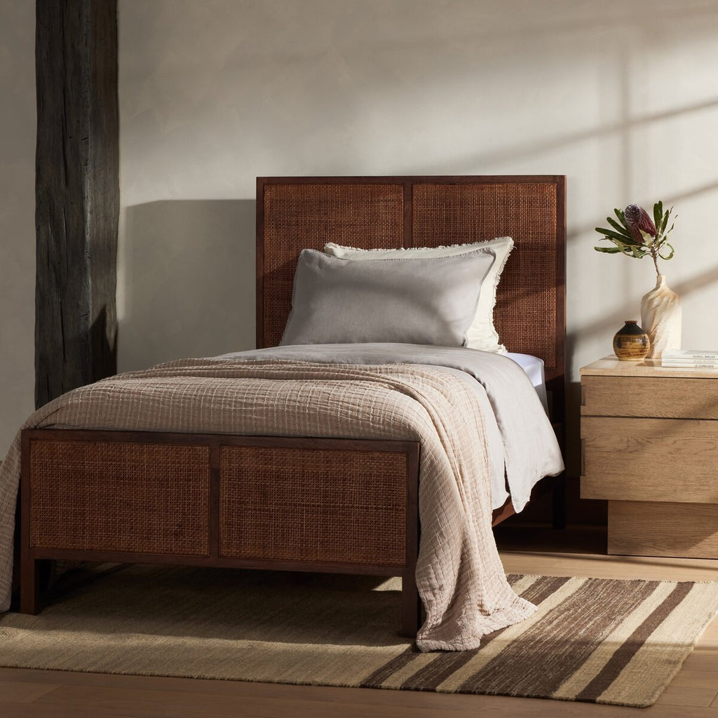 Caned Mano Bed, Brown Wash - Sage InteriorsFour HandsBeds & Bed Frames