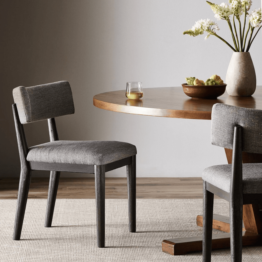 Cardell Dining Chair – Barrel Back Parawood Frame with Fabric Seat - Sage InteriorsSage Interiors