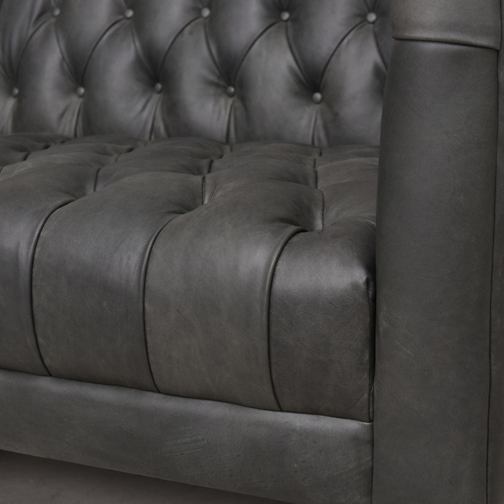 Carnegie Leather Sofa 75", Natural Washed Ebony - Sage InteriorsFH