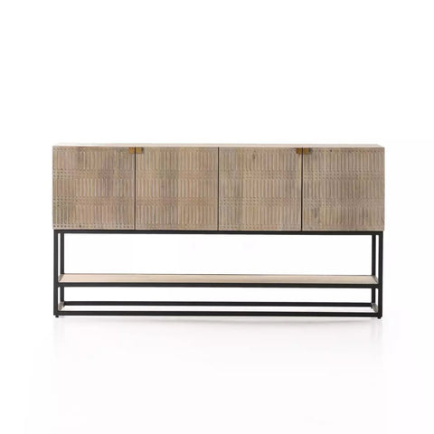 Carved Mango Media Cabinet, Light Washed Small - Sage InteriorsFour HandsMedia Stand
