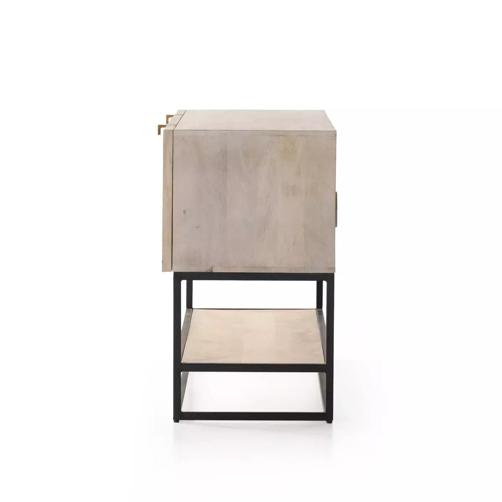 Carved Mango Media Cabinet, Light Washed Small - Sage InteriorsFour HandsMedia Stand