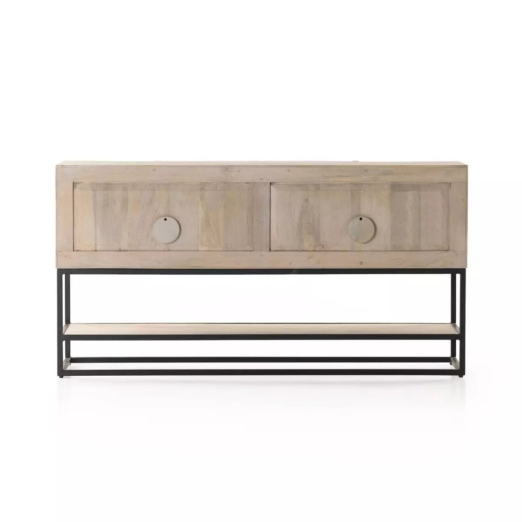 Carved Mango Media Cabinet, Light Washed Small - Sage InteriorsFour HandsMedia Stand
