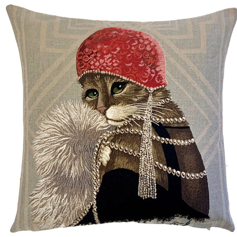 Cat Decor - Decorative Throw Pillow - Cat Art Gift - Sage Interiorsyapatkwa - art of the loom
