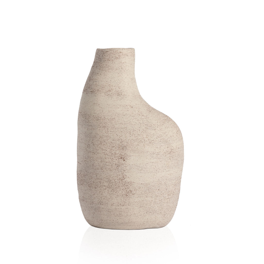 Badan Ceramic Vase, Distressed Creme, Delivered to You Sooner