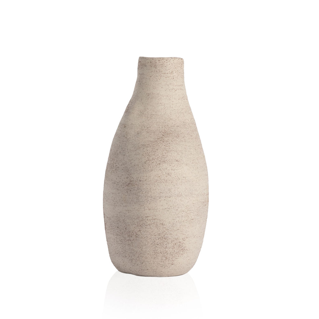 Badan Ceramic Vase, Distressed Creme