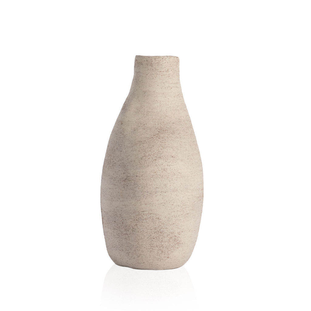 Badan Ceramic Vase, Distressed Creme, Delivered to You Sooner