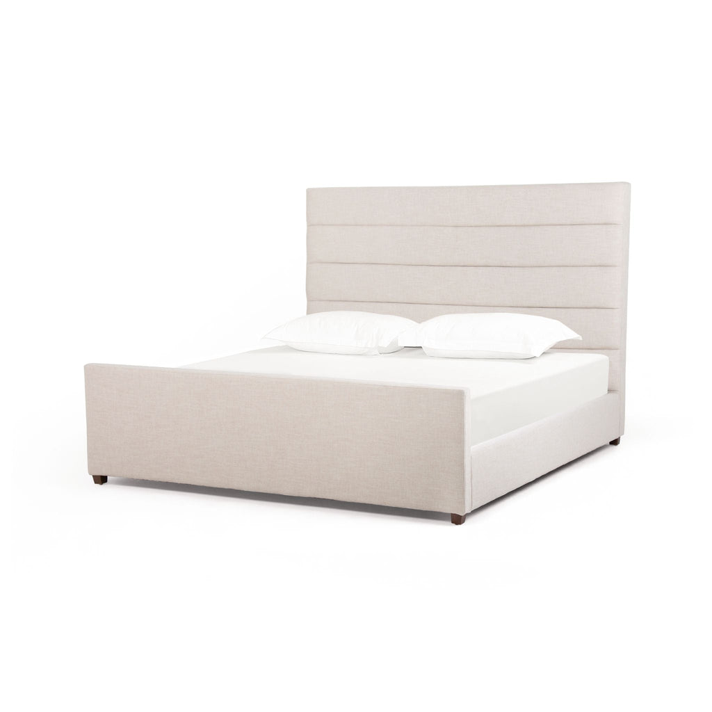 Channeled Bed, Performance Cambric Ivory, Delivered to You Sooner