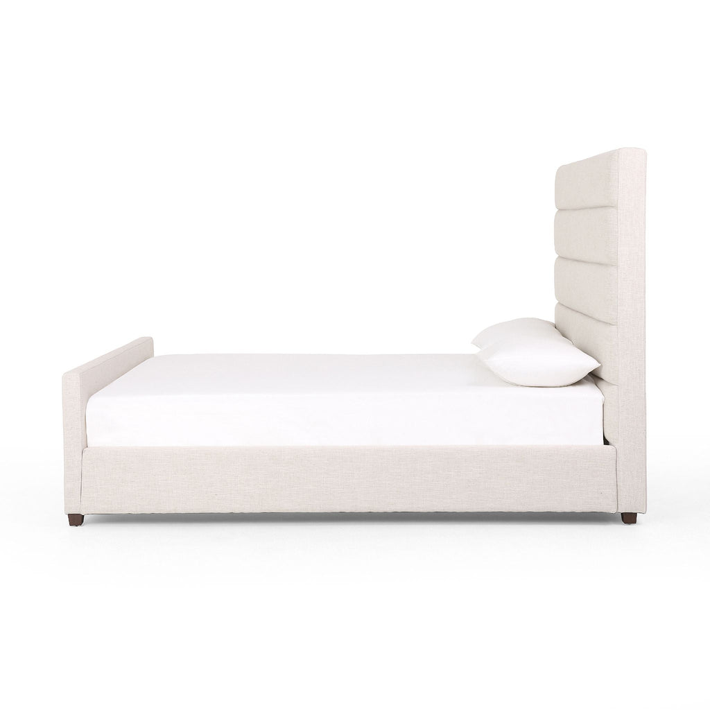 Channeled Bed, Performance Cambric Ivory, Delivered to You Sooner