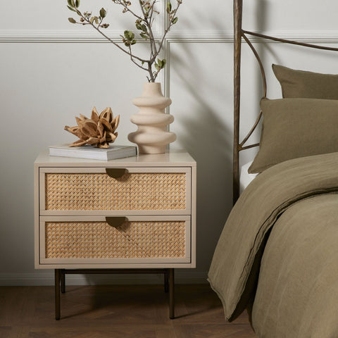 Chloe Nightstand, Matte Alabaster - Sage InteriorsFHottoman