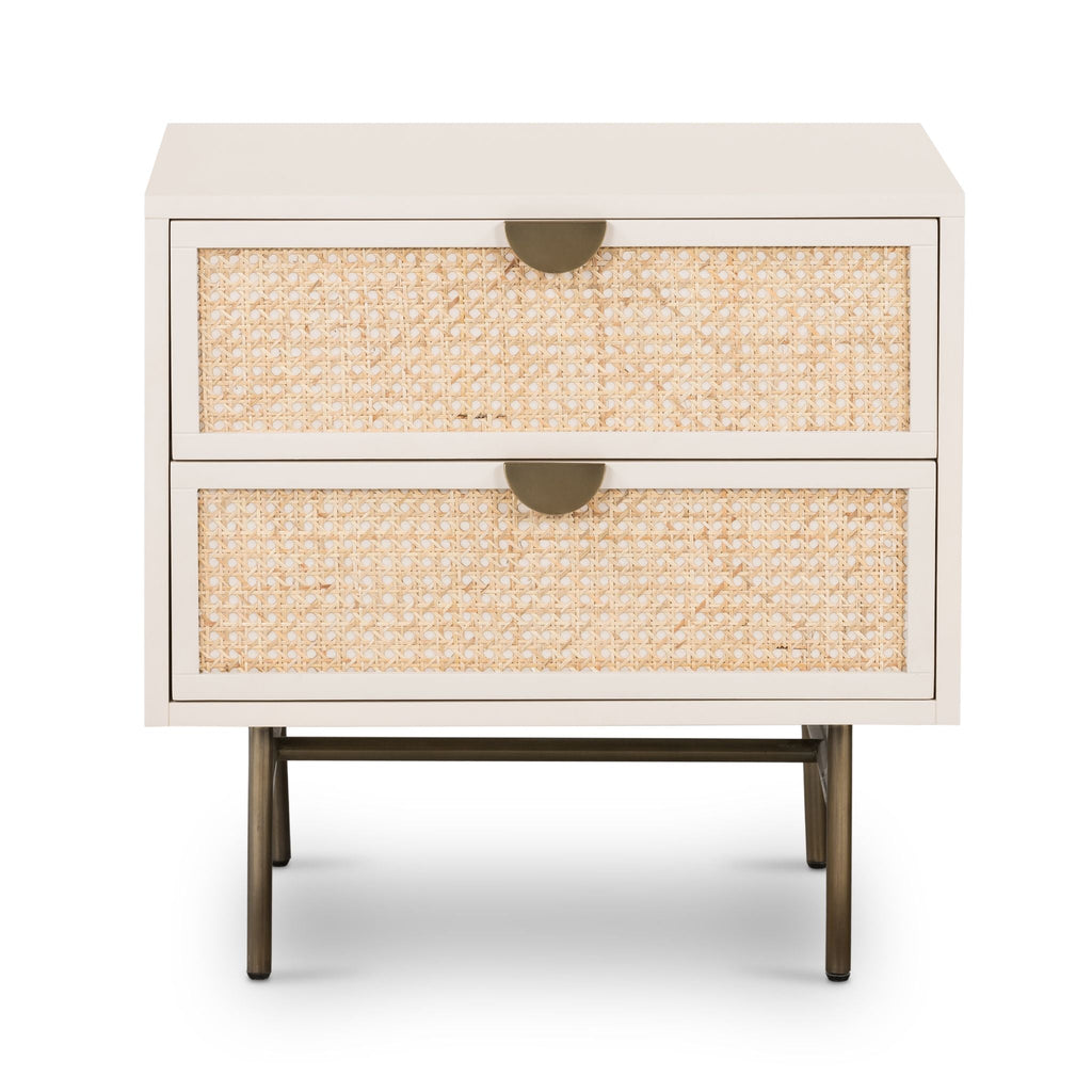 Chloe Nightstand, Matte Alabaster - Sage InteriorsFHottoman