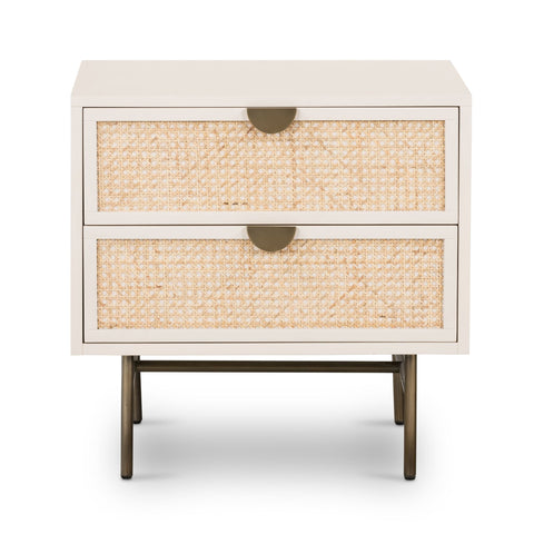 Chloe Nightstand, Matte Alabaster - Sage InteriorsFHottoman