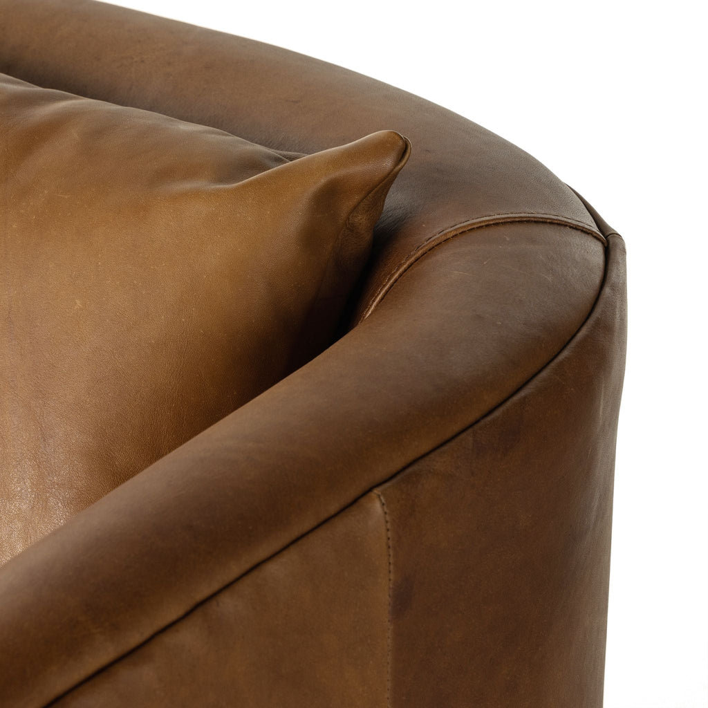 Cigar Leather Swivel Chair - Sage InteriorsFHAccent Chair