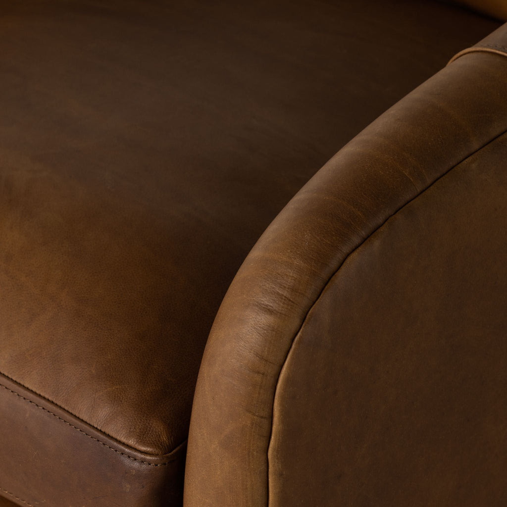Cigar Leather Swivel Chair - Sage InteriorsFHAccent Chair